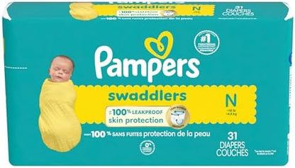 Pampers Baby Diapers - Swaddlers - Size 0, 84 Count, Ultra Absorbent Disposable Newborn Diaper