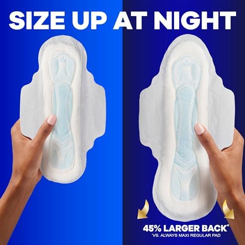 Always Maxi Feminine Pads with Wings for Women, Size 2, Long Super Absorbency, Unscented 42 Count