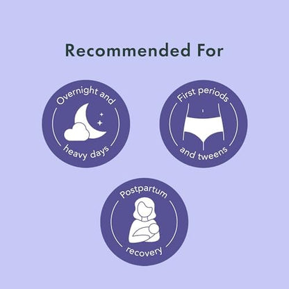 Rael Disposable Underwear for Women, Organic Cotton Cover - Incontinence Pads, Postpartum Essentials, Disposable Underwear, Unscented, Maximum Coverage (Size S-M, 12 Count)