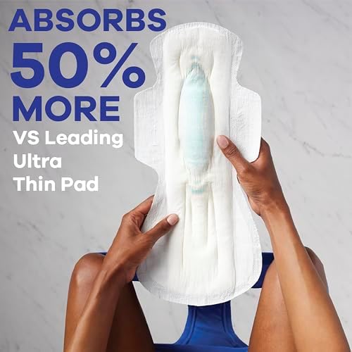 Always Maxi Overnight Pads with Wings for Women, Size 4, Overnight Absorbency, Unscented, 33 Count