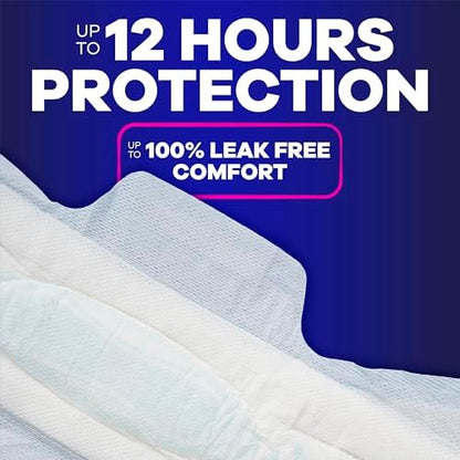 Always Maxi Overnight Pads with Wings for Women, Size 4, Overnight Absorbency, Unscented, 33 Count
