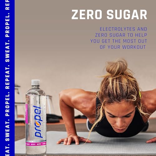 Propel Electrolyte Enhanced Water Sports Drink, Grape Flavored Water, Zero Calorie &amp; Zero Sugar Hydration with Electrolytes and Vitamins C &amp; E, 16.9 fl oz Bottles (12 Pack)