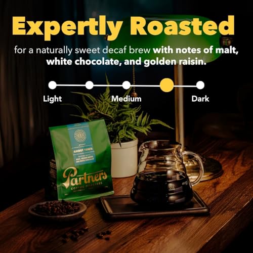 PARTNERS COFFEE ROASTERS - Whole Bean Coffee (Jumpstart - Medium-Light Roast) 12oz - Full Bodied &amp; Packed With Flavor - Jordan Almond, Caramel, Poached Pear - Coffee Beans - Roasted in New York City