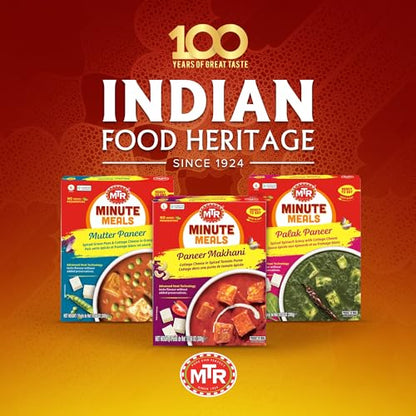 MTR - Shahi Paneer - Mild Tomato Gravy with Cottage Cheese - Authentic Indian Flavors - Flavorful, Easy, Ready-to-Eat Meal - Experience the Richness of Paneer in a Hearty Tomato Curry (Pack of 6)