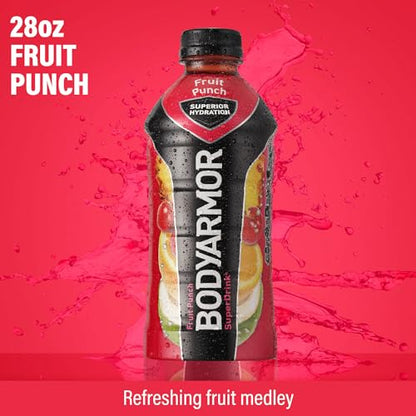BODYARMOR Sports Drink Sports Beverage, Blue Raspberry, Natural Flavors With Vitamins, Potassium-Packed Electrolytes, No Preservatives, Perfect For Athletes, 12 ounce (Pack of 8)