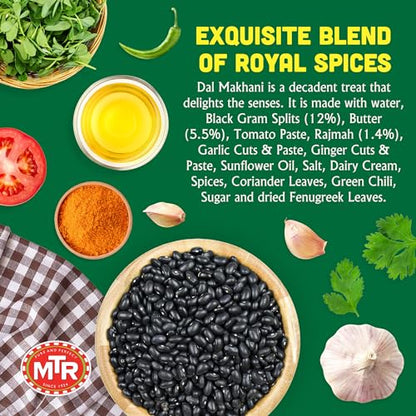 MTR - Shahi Paneer - Mild Tomato Gravy with Cottage Cheese - Authentic Indian Flavors - Flavorful, Easy, Ready-to-Eat Meal - Experience the Richness of Paneer in a Hearty Tomato Curry (Pack of 6)