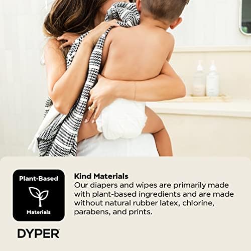 DYPER - Baby Diapers Hypoallergenic Cloth Alternative Day &amp; Overnight Protection (36 Count)- Made with Plant-Based* &amp; Skin-Friendly Ingredients - Size 1 (8-14 lb)