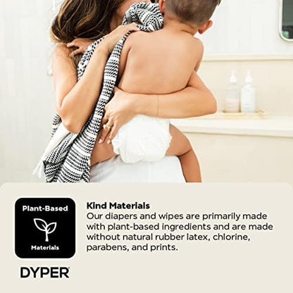 DYPER - Baby Diapers Hypoallergenic Cloth Alternative Day &amp; Overnight Protection (36 Count)- Made with Plant-Based* &amp; Skin-Friendly Ingredients - Size 1 (8-14 lb)
