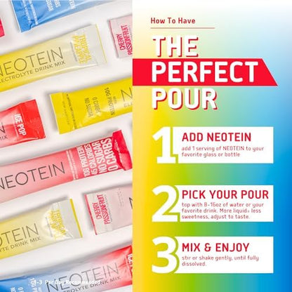 Electrolyte Powder Packets, Protein Powder with 10g Protein &amp; Collagen - Hydration Packets - Zero Sugar, NO Fillers, NO Carbs | Variety Pack | 40 Calories | Keto &amp; Paleo | Pack of 24