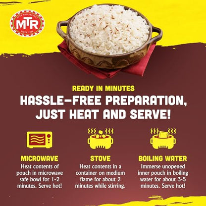 MTR - Shahi Paneer - Mild Tomato Gravy with Cottage Cheese - Authentic Indian Flavors - Flavorful, Easy, Ready-to-Eat Meal - Experience the Richness of Paneer in a Hearty Tomato Curry (Pack of 6)