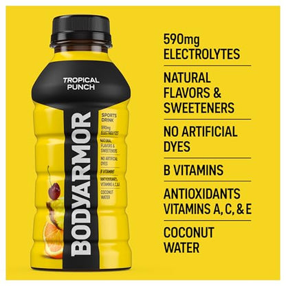 BODYARMOR Sports Drink Sports Beverage, Blue Raspberry, Natural Flavors With Vitamins, Potassium-Packed Electrolytes, No Preservatives, Perfect For Athletes, 12 ounce (Pack of 8)