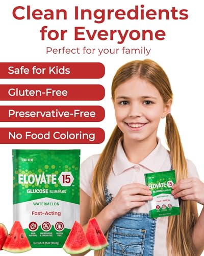 Fast-Acting Glucose Packets - Quick Dissolving, Gluten-Free 15g of Glucose Powder for Sugar &amp; Energy Dips - Oral Dextrose Powder for Kids &amp; Adults, 12 Slimpaks, Orange