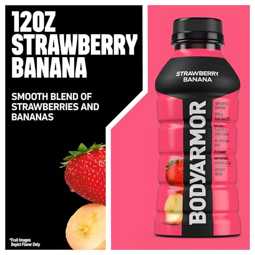 BODYARMOR Sports Drink Sports Beverage, Blue Raspberry, Natural Flavors With Vitamins, Potassium-Packed Electrolytes, No Preservatives, Perfect For Athletes, 12 ounce (Pack of 8)