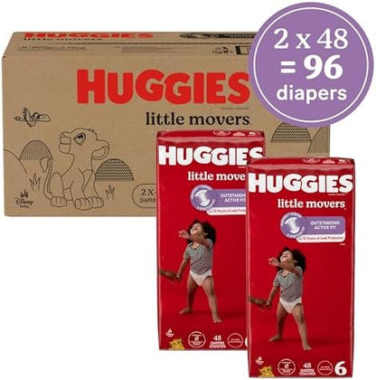 Huggies Size 4 Diapers, Little Movers Baby Diapers, Size 4 (22-37 lbs), 22 Count, Packaging May Vary