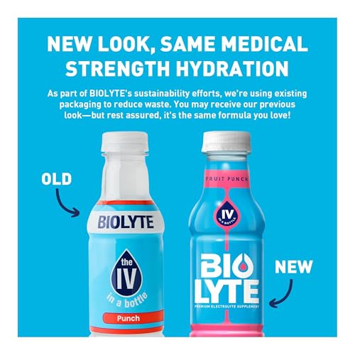 BIOLYTE Electrolyte Drink - Doctor-Formulated Hydration Drink, HSA &amp; FSA Electrolytes Water, Chemotherapy Must Haves for Women &amp; Men, Rehydration IV Liquid in a Bottle - Lemon Lime, 16 Fl Oz (12 Pack)