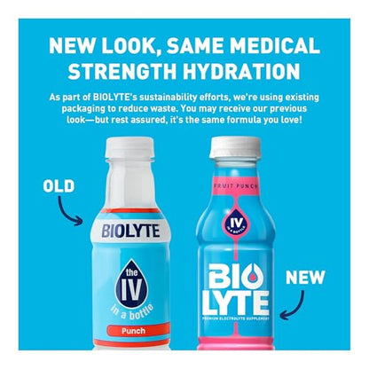 BIOLYTE Electrolyte Drink - Doctor-Formulated Hydration Drink, HSA &amp; FSA Electrolytes Water, Chemotherapy Must Haves for Women &amp; Men, Rehydration IV Liquid in a Bottle - Lemon Lime, 16 Fl Oz (12 Pack)