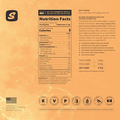 Keto Chow SALTT Electrolytes Powder Packets, Booyah Berry (30 Hydration Packets) - Magnesium, Potassium, Sodium, Trace Minerals - Vegan, Sugar Free, Gluten Free - Travel Essentials - Made in USA