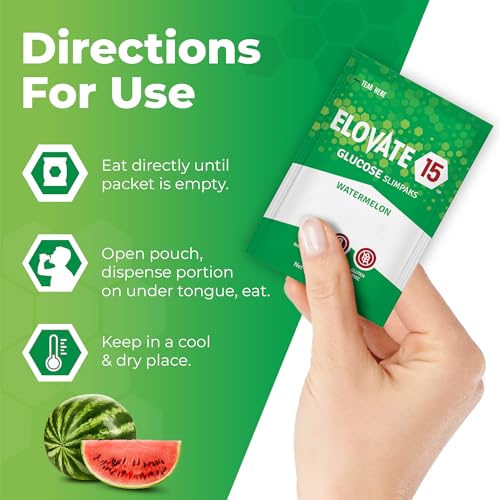 Fast-Acting Glucose Packets - Quick Dissolving, Gluten-Free 15g of Glucose Powder for Sugar &amp; Energy Dips - Oral Dextrose Powder for Kids &amp; Adults, 12 Slimpaks, Orange