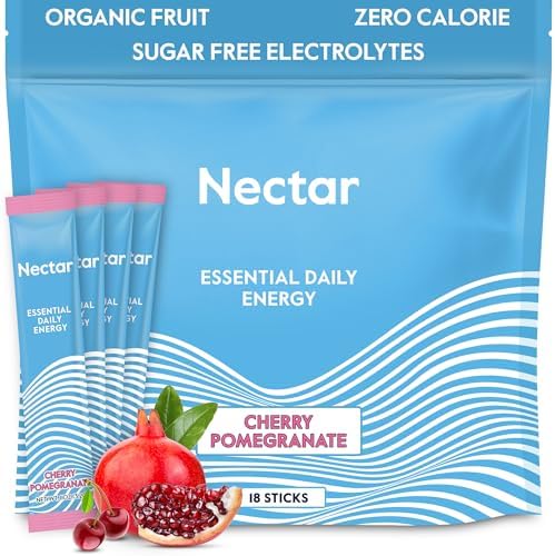 Nectar Energy Booster - Organic Caffeine, B12 &amp; Electrolytes - Sugar Free &amp; Zero Calorie – Healthy Coffee, Energy Drink &amp; Soda Alternative – Hydration &amp; Energy Supplement (Variety 30 Powder Packets)