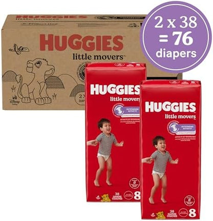 Huggies Size 4 Diapers, Little Movers Baby Diapers, Size 4 (22-37 lbs), 22 Count, Packaging May Vary