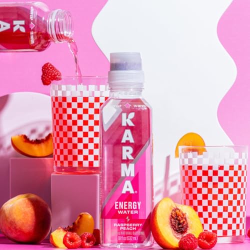 Karma Energy Drink – 12 Pack, Blueberry Watermelon Caffeinated Water with Cognizin® Nootropics, Vitamins &amp; Immune Support, Low Calorie