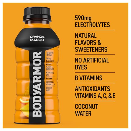 BODYARMOR Sports Drink Sports Beverage, Blue Raspberry, Natural Flavors With Vitamins, Potassium-Packed Electrolytes, No Preservatives, Perfect For Athletes, 12 ounce (Pack of 8)