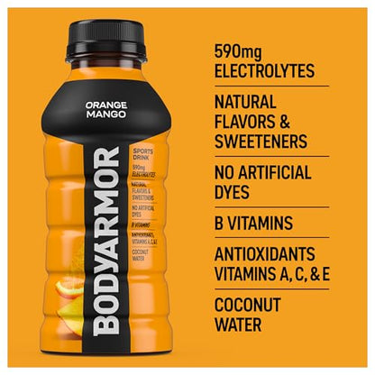 BODYARMOR Sports Drink Sports Beverage, Blue Raspberry, Natural Flavors With Vitamins, Potassium-Packed Electrolytes, No Preservatives, Perfect For Athletes, 12 ounce (Pack of 8)