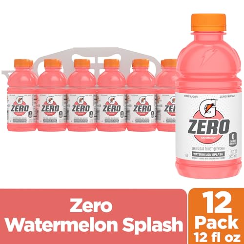Gatorade Thirst Quencher Zero Sugar Sports Drink, Fruit Punch, 12oz Bottles, 12 Pack, Electrolytes for Rehydration