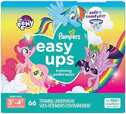 Pampers Training Pants - Easy Ups Girls &amp; Boys - Size 4T-5T, 56 Count, My Little Pony Potty Underwear (Packaging May Vary)