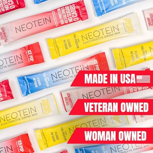 Electrolyte Powder Packets, Protein Powder with 10g Protein &amp; Collagen - Hydration Packets - Zero Sugar, NO Fillers, NO Carbs | Variety Pack | 40 Calories | Keto &amp; Paleo | Pack of 24