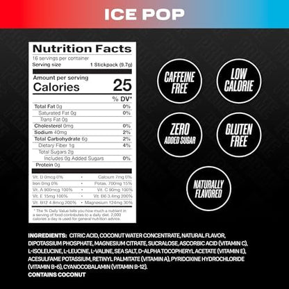 PRIME HYDRATION+ Sticks Strawberry Banana | Hydration Powder Single Serve Sticks | Electrolyte Powder On The Go | Low Sugar | Caffeine-Free | Vegan | 16 Sticks