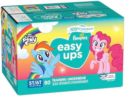 Pampers Training Pants - Easy Ups Girls &amp; Boys - Size 4T-5T, 56 Count, My Little Pony Potty Underwear (Packaging May Vary)