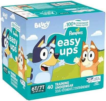 Pampers Training Pants - Easy Ups Boys &amp; Girls Bluey - Size 2T-3T, 140 Count, Children's Potty Underwear (Packaging May Vary)