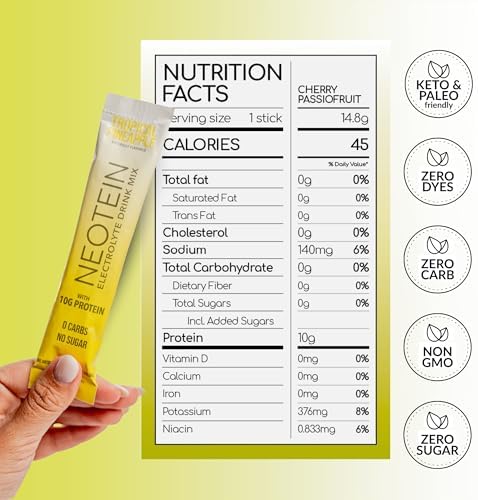 Electrolyte Powder Packets, Protein Powder with 10g Protein &amp; Collagen - Hydration Packets - Zero Sugar, NO Fillers, NO Carbs | Variety Pack | 40 Calories | Keto &amp; Paleo | Pack of 24