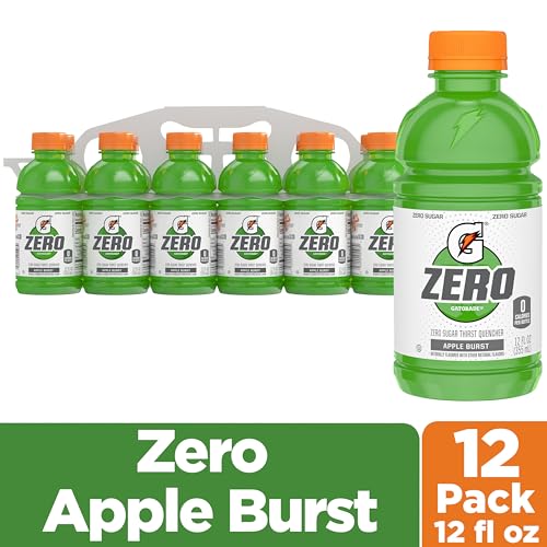 Gatorade Thirst Quencher Zero Sugar Sports Drink, Fruit Punch, 12oz Bottles, 12 Pack, Electrolytes for Rehydration