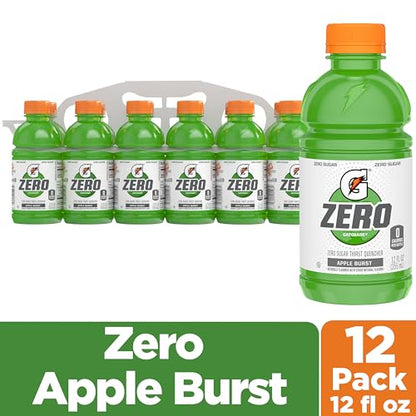 Gatorade Thirst Quencher Zero Sugar Sports Drink, Fruit Punch, 12oz Bottles, 12 Pack, Electrolytes for Rehydration