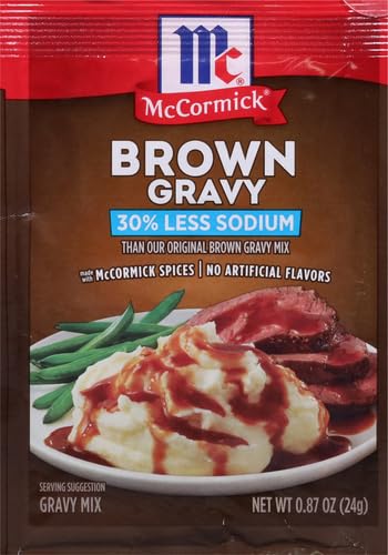McCormick 30% Less Sodium Brown Gravy Mix, 0.87 oz