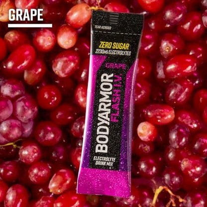 BODYARMOR Flash IV Electrolyte Packets, Strawberry Kiwi - Zero Sugar Drink Mix, Single Serve Packs, Coconut Water Powder (6 Count)