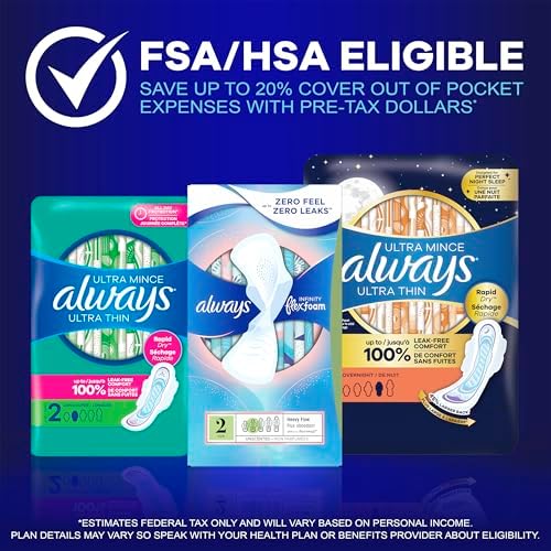 Always Maxi Overnight Pads with Wings for Women, Size 4, Overnight Absorbency, Unscented, 33 Count