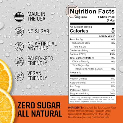 Fire Science Fire Salt Hydration Sticks, Electrolytes &amp; Coconut Water, Hydration Drink Mix with Magnesium, Potassium &amp; Sodium, Zero Sugar, Single Serve On The Go Packs, Variety Pack Flavors, 32 Count