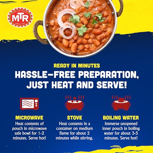 MTR - Shahi Paneer - Mild Tomato Gravy with Cottage Cheese - Authentic Indian Flavors - Flavorful, Easy, Ready-to-Eat Meal - Experience the Richness of Paneer in a Hearty Tomato Curry (Pack of 6)