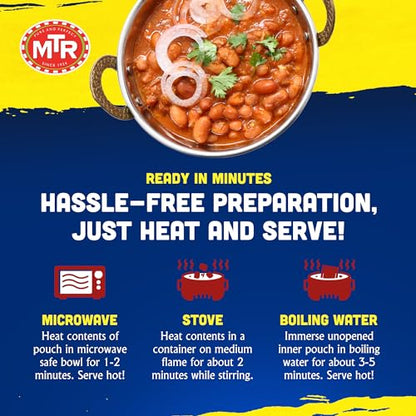 MTR - Shahi Paneer - Mild Tomato Gravy with Cottage Cheese - Authentic Indian Flavors - Flavorful, Easy, Ready-to-Eat Meal - Experience the Richness of Paneer in a Hearty Tomato Curry (Pack of 6)