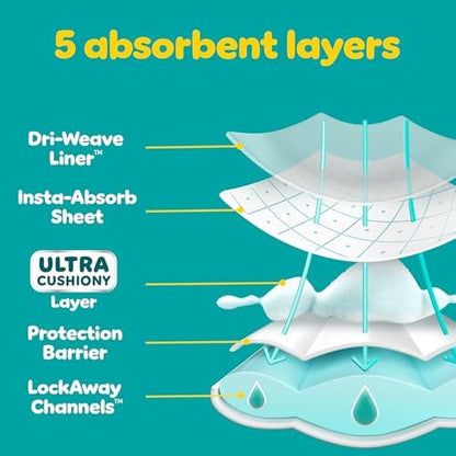 Pampers Diapers - Baby Dry - Size 1, 44 Count, Absorbent Disposable Infant Diaper (Packaging May Vary)