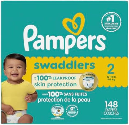Pampers Baby Diapers - Swaddlers - Size 0, 84 Count, Ultra Absorbent Disposable Newborn Diaper