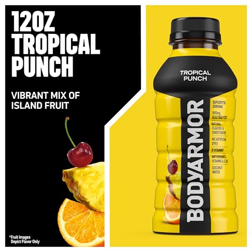 BODYARMOR Sports Drink Sports Beverage, Blue Raspberry, Natural Flavors With Vitamins, Potassium-Packed Electrolytes, No Preservatives, Perfect For Athletes, 12 ounce (Pack of 8)