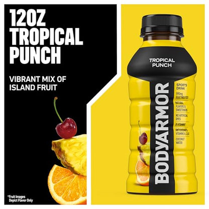 BODYARMOR Sports Drink Sports Beverage, Blue Raspberry, Natural Flavors With Vitamins, Potassium-Packed Electrolytes, No Preservatives, Perfect For Athletes, 12 ounce (Pack of 8)
