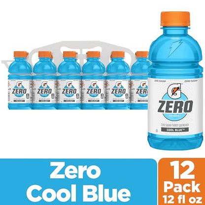 Gatorade Thirst Quencher Zero Sugar Sports Drink, Fruit Punch, 12oz Bottles, 12 Pack, Electrolytes for Rehydration