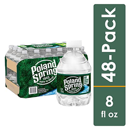 Poland Spring Maine Spring Water Bottles, 24 Pack – Crisp, Still Bottled Water with Naturally Balanced Occurring Minerals &amp; Electrolytes for Taste - 16.9 Fl Oz