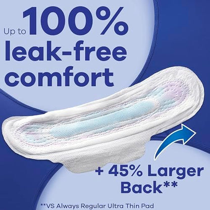 Always Maxi Overnight Pads with Wings for Women, Size 4, Overnight Absorbency, Unscented, 33 Count