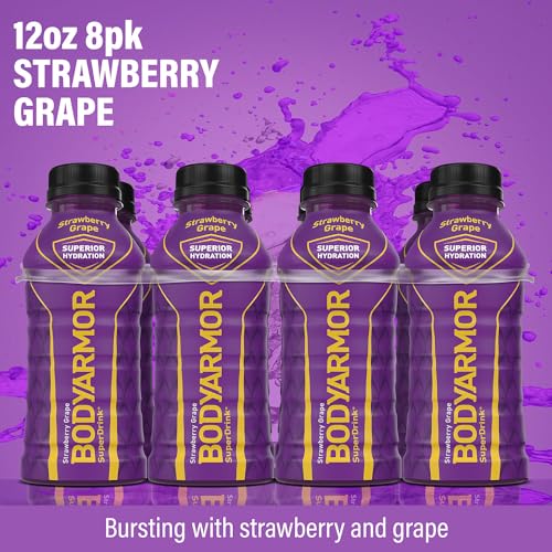 BODYARMOR Sports Drink Sports Beverage, Blue Raspberry, Natural Flavors With Vitamins, Potassium-Packed Electrolytes, No Preservatives, Perfect For Athletes, 12 ounce (Pack of 8)